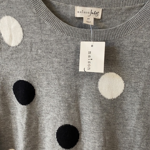 Maison Jules 3/4-Sleeve Polka-Dot Sweater - Picture 4 of 6